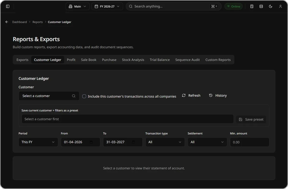 Reports and exports in InvoBill